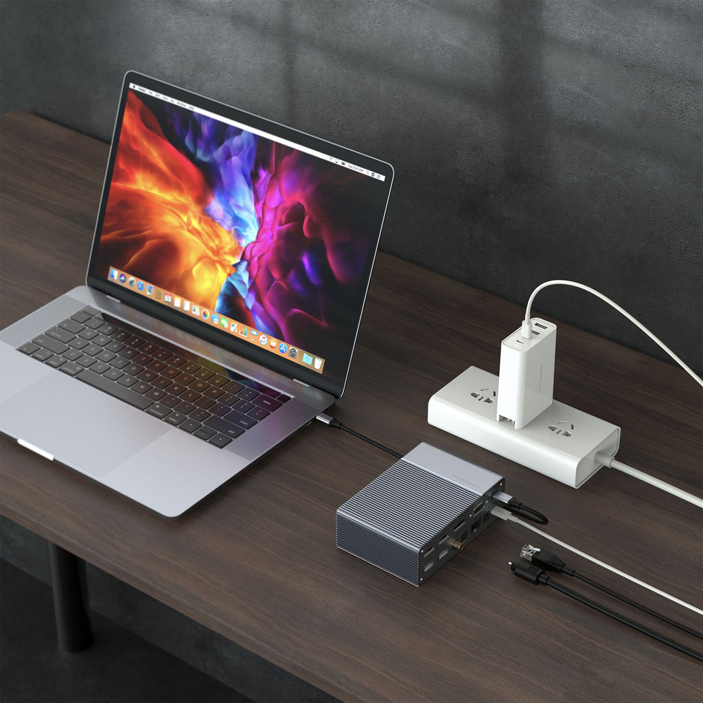HyperDrive GEN2 18-Port USB-C Docking Station + 180W Power Adapter Bundle