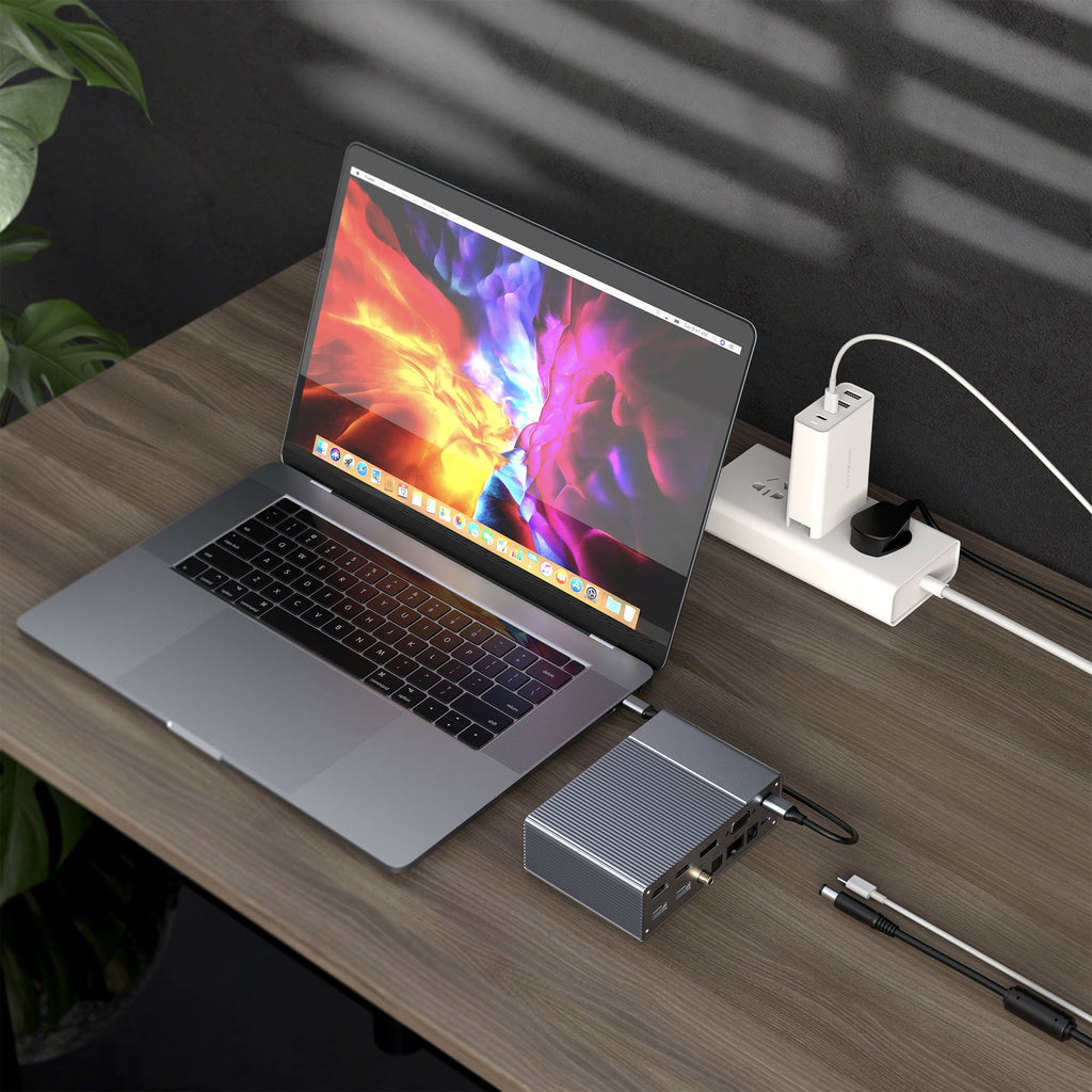 HyperDrive GEN2 18-Port USB-C Docking Station + 180W Power Adapter Bundle