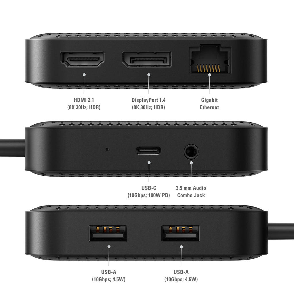 Desktop Anywhere HyperDrive Dual Monitor USB4 Mobile Dock and Cable Bundle