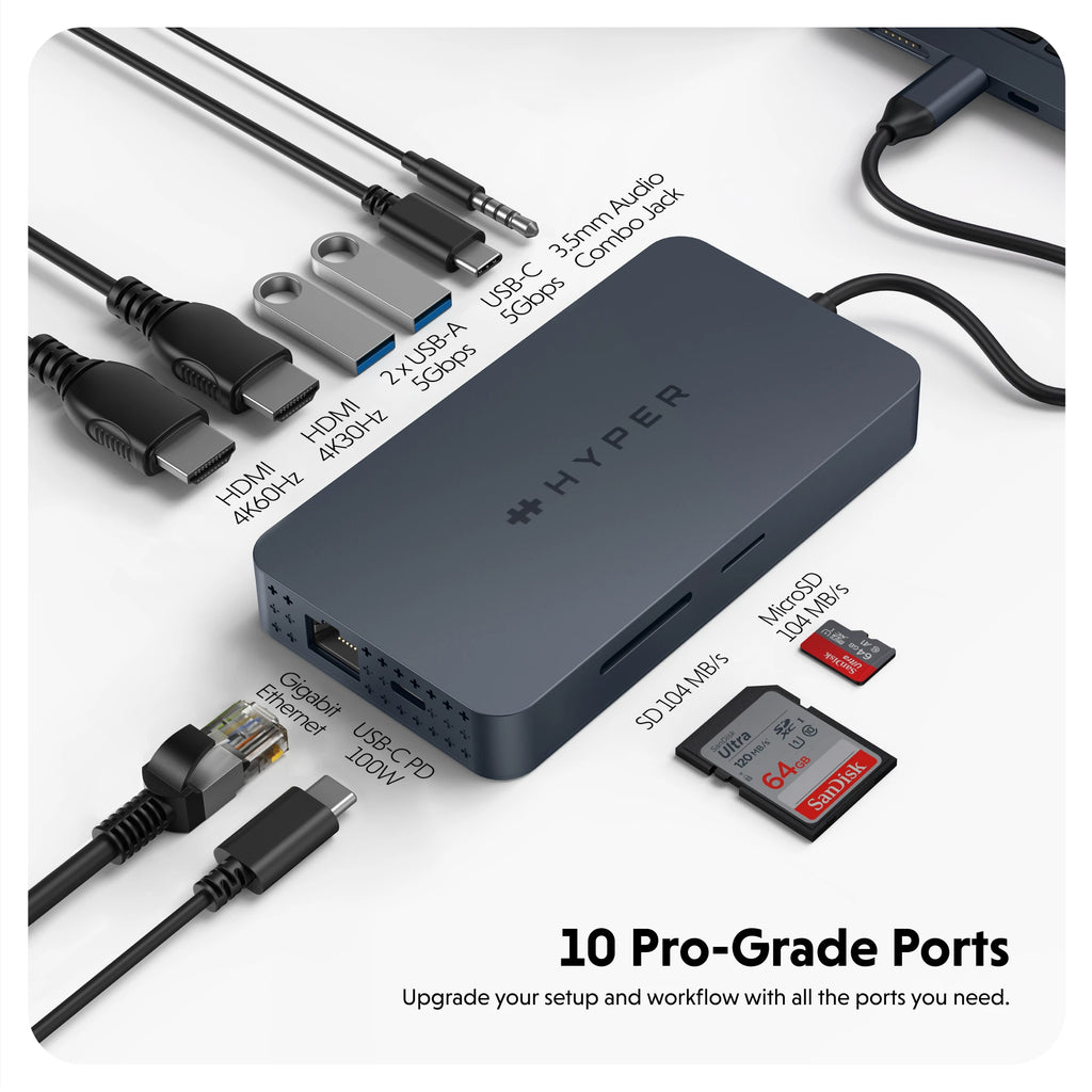 10 Pro-Grade Ports - Upgrade your setup and workflow with all the ports you need.