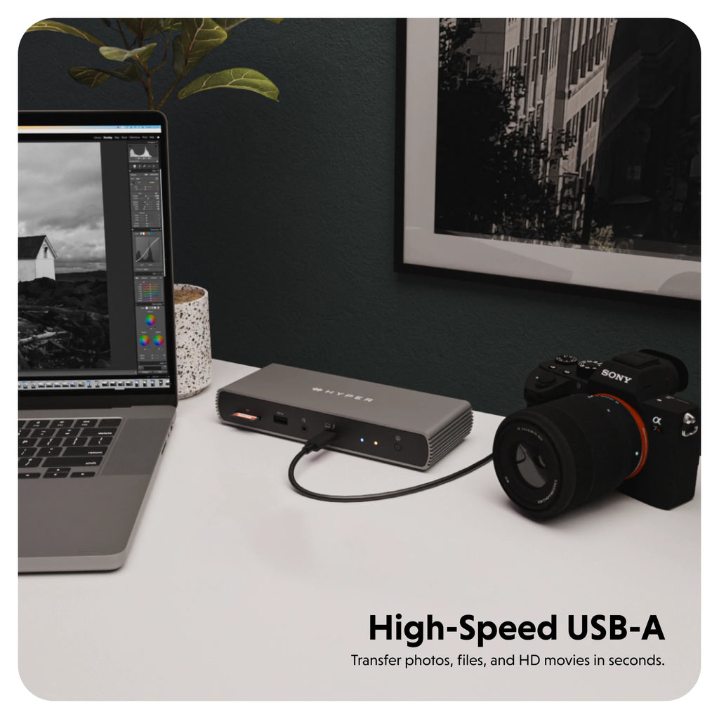 High-Speed USB-A - Transfer photos, files, and HD movies in seconds