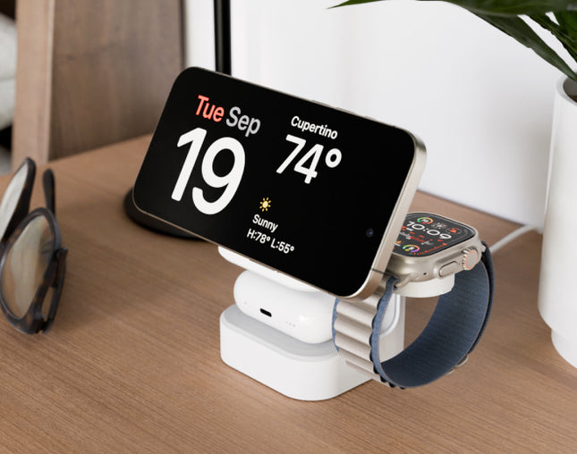 HyperJuice Qi2 3-in-1 Magnetic Charging Stand